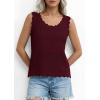 imagePRETTYGARDEN Womens Crochet Tank Tops 2026 Summer Spring Boho Sleeveless Cute Knit Sweater Vest Trendy Beach Vacation ClothesWine Red
