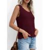 imagePRETTYGARDEN Womens Crochet Tank Tops 2026 Summer Spring Boho Sleeveless Cute Knit Sweater Vest Trendy Beach Vacation ClothesWine Red