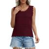 imagePRETTYGARDEN Womens Crochet Tank Tops 2026 Summer Spring Boho Sleeveless Cute Knit Sweater Vest Trendy Beach Vacation ClothesWine Red