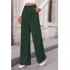imagePRETTYGARDEN Womens Dress Pants Dressy Casual Palazzo High Elastic Waisted Wide Leg Work Office Trousers PantsDark Green