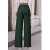 imagePRETTYGARDEN Womens Dress Pants Dressy Casual Palazzo High Elastic Waisted Wide Leg Work Office Trousers PantsDark Green