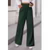 imagePRETTYGARDEN Womens Dress Pants Dressy Casual Palazzo High Elastic Waisted Wide Leg Work Office Trousers PantsDark Green
