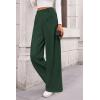 imagePRETTYGARDEN Womens Dress Pants Dressy Casual Palazzo High Elastic Waisted Wide Leg Work Office Trousers PantsDark Green