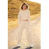 imagePRETTYGARDEN Womens Fall 2 Piece Outfits Sweatsuits Sets Long Sleeve Crop Tops Sweatshirt Wide Leg Cargo Pants with Pockets