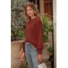 imagePRETTYGARDEN Womens Fall 2026 Pullover Sweater Casual Long Sleeve Loose Chunky Knit Tops Blouse Winter Fashion ClothingBrick Red