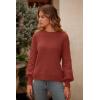 imagePRETTYGARDEN Womens Fall 2026 Pullover Sweater Casual Long Sleeve Loose Chunky Knit Tops Blouse Winter Fashion ClothingBrick Red