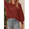 imagePRETTYGARDEN Womens Fall 2026 Pullover Sweater Casual Long Sleeve Loose Chunky Knit Tops Blouse Winter Fashion ClothingBrick Red