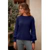 imagePRETTYGARDEN Womens Fall 2026 Pullover Sweater Casual Long Sleeve Loose Chunky Knit Tops Blouse Winter Fashion ClothingNavy