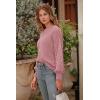 imagePRETTYGARDEN Womens Fall 2026 Pullover Sweater Casual Long Sleeve Loose Chunky Knit Tops Blouse Winter Fashion ClothingPink