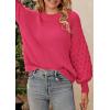 imagePRETTYGARDEN Womens Fall 2026 Pullover Sweater Casual Long Sleeve Loose Chunky Knit Tops Blouse Winter Fashion ClothingRose Red
