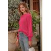 imagePRETTYGARDEN Womens Fall 2026 Pullover Sweater Casual Long Sleeve Loose Chunky Knit Tops Blouse Winter Fashion ClothingRose Red