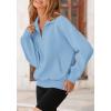 imagePRETTYGARDEN Womens Fall Fashion Half Zip Sweatshirts Long Sleeve Collared Cropped Pullover Tops Trendy Y2K Clothes BlueMedium
