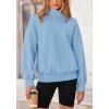 imagePRETTYGARDEN Womens Fall Fashion Half Zip Sweatshirts Long Sleeve Collared Cropped Pullover Tops Trendy Y2K Clothes BlueMedium