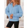 imagePRETTYGARDEN Womens Fall Fashion Half Zip Sweatshirts Long Sleeve Collared Cropped Pullover Tops Trendy Y2K Clothes BlueMedium