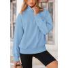 imagePRETTYGARDEN Womens Fall Fashion Half Zip Sweatshirts Long Sleeve Collared Cropped Pullover Tops Trendy Y2K Clothes BlueMedium