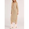 imagePRETTYGARDEN Womens Fall Knit Sweater Dress Long Sleeve Button V Neck Loose Casual Maxi Dresses