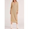 imagePRETTYGARDEN Womens Fall Knit Sweater Dress Long Sleeve Button V Neck Loose Casual Maxi Dresses