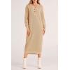 imagePRETTYGARDEN Womens Fall Knit Sweater Dress Long Sleeve Button V Neck Loose Casual Maxi Dresses