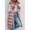 imagePRETTYGARDEN Womens Fall Long Puffer Vest Collared Sleeveless Button Down Warm Jackets Coat Casual Trendy Winter Outerwear