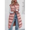 imagePRETTYGARDEN Womens Fall Long Puffer Vest Collared Sleeveless Button Down Warm Jackets Coat Casual Trendy Winter Outerwear