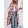 imagePRETTYGARDEN Womens Fall Long Puffer Vest Collared Sleeveless Button Down Warm Jackets Coat Casual Trendy Winter Outerwear