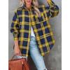 imagePRETTYGARDEN Womens Fall Long Sleeve Button Down Plaid Shirts Collared Loose Fit Cotton Casual Lightweight Shackets Blouses