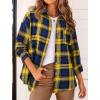 imagePRETTYGARDEN Womens Fall Long Sleeve Button Down Plaid Shirts Collared Loose Fit Cotton Casual Lightweight Shackets Blouses
