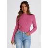 imagePRETTYGARDEN Womens Fall Long Sleeve T Shirts Casual Crew Neck Ribbed Knit Fitted Basic Plain Tee Tops Blouse Hot PinkMedium