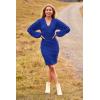 imagePRETTYGARDEN Womens Fall Mini Bodycon Dress Long Puff Sleeve V Neck Fitted Party Club Dresses