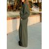 imagePRETTYGARDEN Womens Fall One Piece Jumpsuits Dressy Casual Long Sleeve Elastic Waist Pockets Wide Leg Long Pants Rompers Army GreenMedium