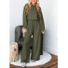 imagePRETTYGARDEN Womens Fall One Piece Jumpsuits Dressy Casual Long Sleeve Elastic Waist Pockets Wide Leg Long Pants Rompers Army GreenMedium