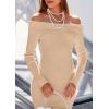 imagePRETTYGARDEN Womens Fall Sweater Dress 2026 Long Sleeve Off Shoulder Slit Maxi Bodycon Cocktail Party Dresses Spring FashionApricot