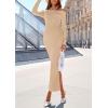 imagePRETTYGARDEN Womens Fall Sweater Dress 2026 Long Sleeve Off Shoulder Slit Maxi Bodycon Cocktail Party Dresses Spring FashionApricot