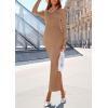 imagePRETTYGARDEN Womens Fall Sweater Dress 2026 Long Sleeve Off Shoulder Slit Maxi Bodycon Cocktail Party Dresses Spring FashionKhaki