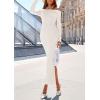 imagePRETTYGARDEN Womens Fall Sweater Dress 2026 Long Sleeve Off Shoulder Slit Maxi Bodycon Cocktail Party Dresses Spring FashionWhite