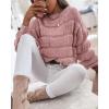 imagePRETTYGARDEN Womens Fall Sweaters Casual Crew Neck Pullover Long Puff Sleeve Loose Plain Chunky Knit Cute Blouse Tops
