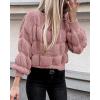 imagePRETTYGARDEN Womens Fall Sweaters Casual Crew Neck Pullover Long Puff Sleeve Loose Plain Chunky Knit Cute Blouse Tops
