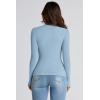imagePRETTYGARDEN Womens Fall Y2K Going Out Crop Tops Long Sleeve Mock Neck Ruched Slim Fitted Basic Trendy Casual T Shirts Blouse BlueMedium
