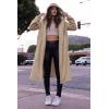 imagePRETTYGARDEN Womens Fashion Winter Coats Fuzzy Fleece Long Hooded Jackets Button Down Faux Fur Warm Outerwear Dark Beige YellowLarge