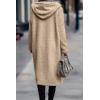 imagePRETTYGARDEN Womens Fashion Winter Coats Fuzzy Fleece Long Hooded Jackets Button Down Faux Fur Warm Outerwear Dark Beige YellowLarge