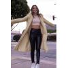 imagePRETTYGARDEN Womens Fashion Winter Coats Fuzzy Fleece Long Hooded Jackets Button Down Faux Fur Warm Outerwear Dark Beige YellowLarge