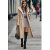 imagePRETTYGARDEN Womens Fashion Winter Coats Fuzzy Fleece Long Hooded Jackets Button Down Faux Fur Warm Outerwear Dark Beige YellowLarge