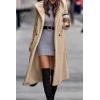 imagePRETTYGARDEN Womens Fashion Winter Coats Fuzzy Fleece Long Hooded Jackets Button Down Faux Fur Warm Outerwear Dark Beige YellowLarge