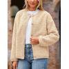 imagePRETTYGARDEN Womens Faux Fur Coat 2026 Fall Fuzzy Fleece Button up Shearling Cropped Jackets Winter Trendy OuterwearBeige
