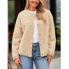 imagePRETTYGARDEN Womens Faux Fur Coat 2026 Fall Fuzzy Fleece Button up Shearling Cropped Jackets Winter Trendy OuterwearBeige