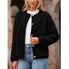 imagePRETTYGARDEN Womens Faux Fur Coat 2026 Fall Fuzzy Fleece Button up Shearling Cropped Jackets Winter Trendy OuterwearBlack