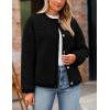 imagePRETTYGARDEN Womens Faux Fur Coat 2026 Fall Fuzzy Fleece Button up Shearling Cropped Jackets Winter Trendy OuterwearBlack