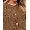 imagePRETTYGARDEN Womens Faux Fur Coat 2026 Fall Fuzzy Fleece Button up Shearling Cropped Jackets Winter Trendy OuterwearBrown