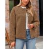 imagePRETTYGARDEN Womens Faux Fur Coat 2026 Fall Fuzzy Fleece Button up Shearling Cropped Jackets Winter Trendy OuterwearBrown