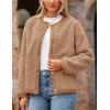 imagePRETTYGARDEN Womens Faux Fur Coat 2026 Fall Fuzzy Fleece Button up Shearling Cropped Jackets Winter Trendy OuterwearCamel
